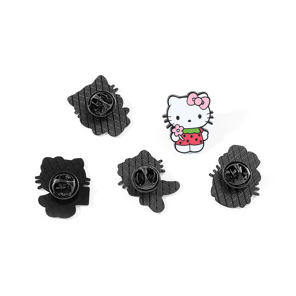 Anime Sanrio Kawaii Hello Kitty Brooch Creativity Metal Badge Cute Cartoon Badge Versatile Accessories Clothing Bag Decorate