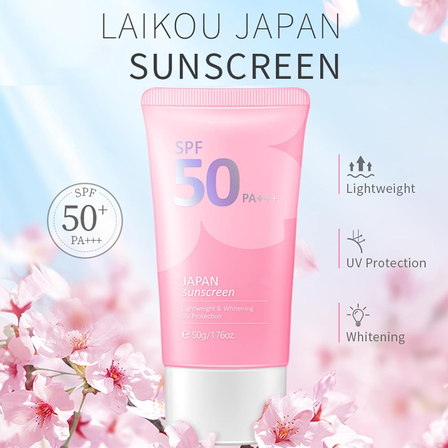 Japan Sunscreen SPF 50 Bloqueador Solar Japones Sunscreen for Face Japanese Sunscreen SPF PA+++ Rosada Sunscreen Essence Cream 50G Moisturizing Cosmetics Skin Care Products (3)