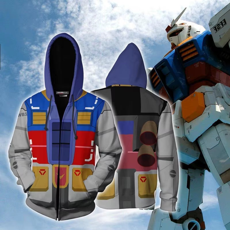 Gundam Cosplay Costume Anime Hoodie Char Aznable Costume Sweatshirt Jacket Coats Men and Women