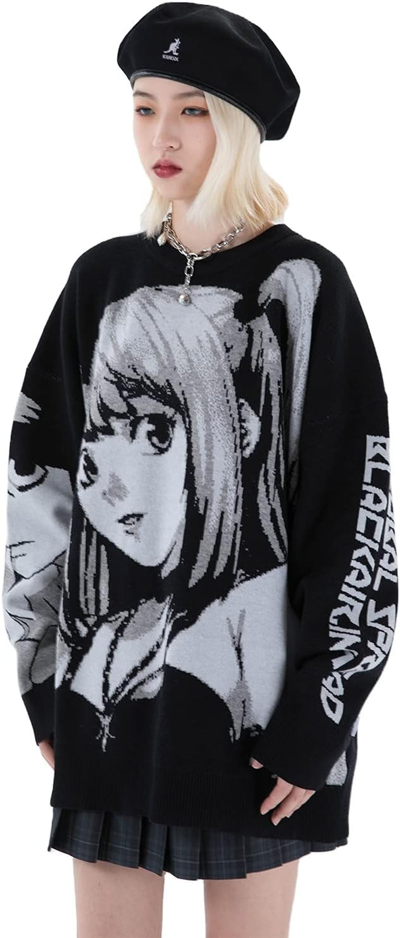 Anime Girl Figure Sweater Graphic Long Sleeve Oversize Knitwear Sweatshirt Unisex 3D