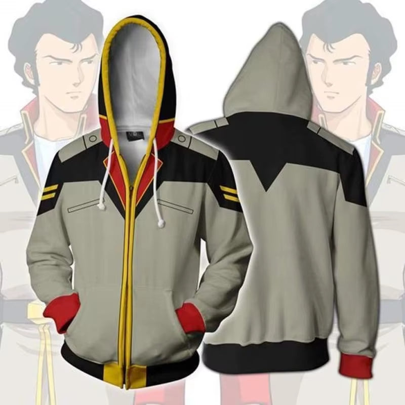 Gundam Cosplay Costume Anime Hoodie Char Aznable Costume Sweatshirt Jacket Coats Men and Women