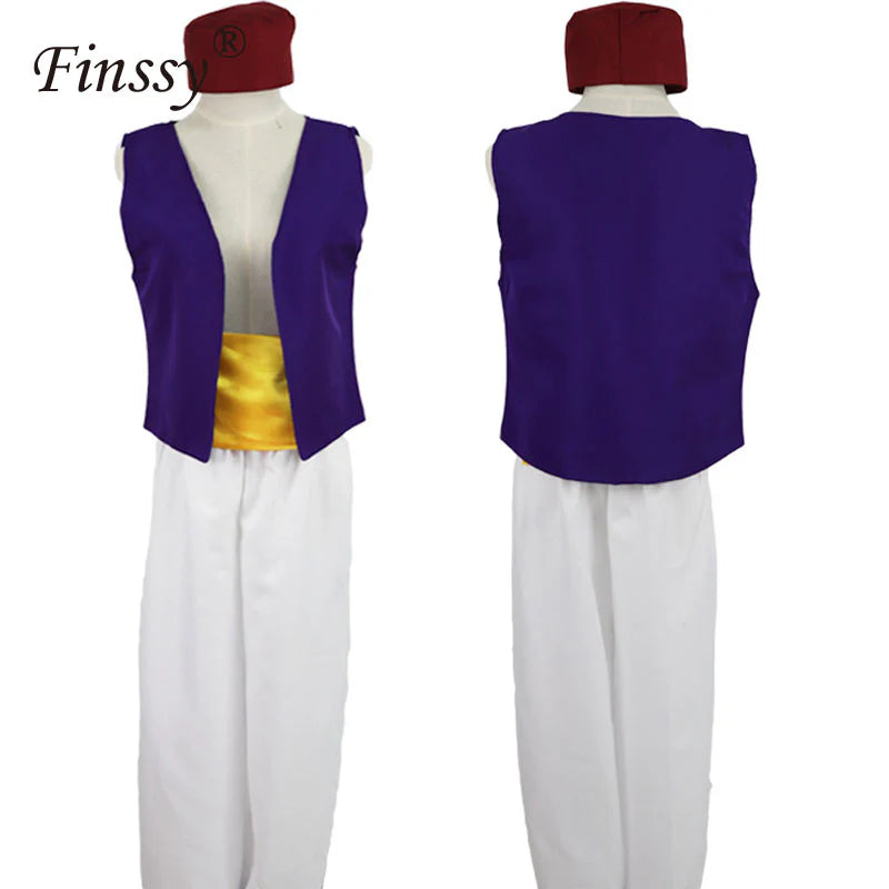 Halloween Adult Cosplay Complete Set Clothing Adult Cosplay Costume Mythical Prince Aladin Stage Performance Costume Magic Lamp