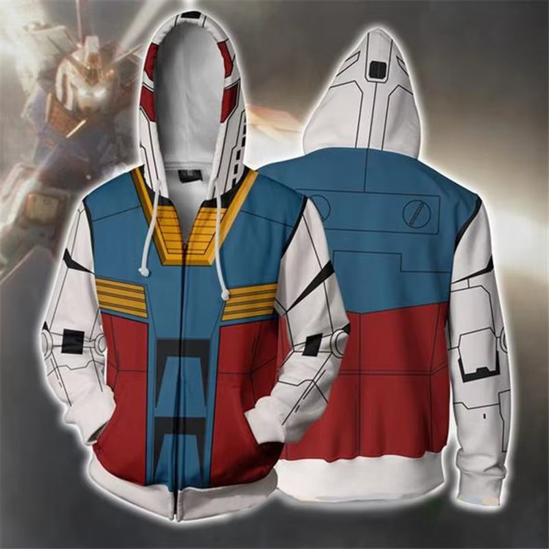 Gundam Cosplay Costume Anime Hoodie Char Aznable Costume Sweatshirt Jacket Coats Men and Women