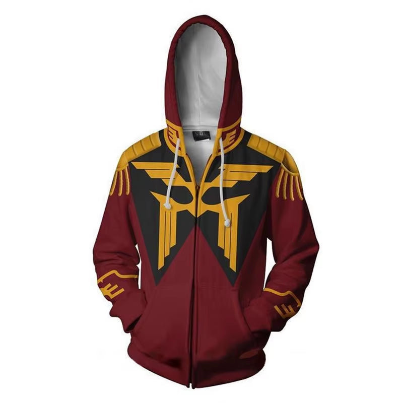 Gundam Cosplay Costume Anime Hoodie Char Aznable Costume Sweatshirt Jacket Coats Men and Women