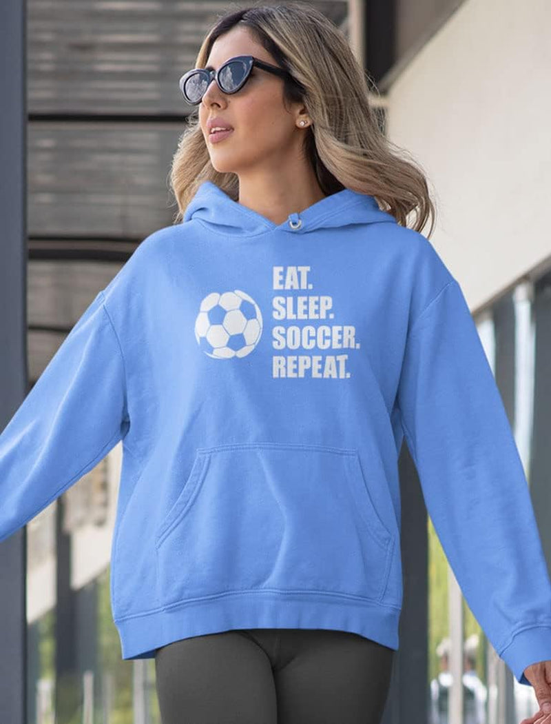 Soccer Gifts Eat Sleep Repeat Hoodies for Women Teen Girls Fans Players Hoodie