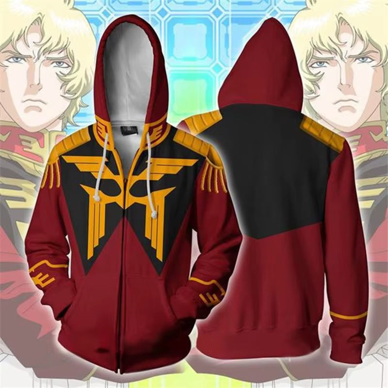Gundam Cosplay Costume Anime Hoodie Char Aznable Costume Sweatshirt Jacket Coats Men and Women