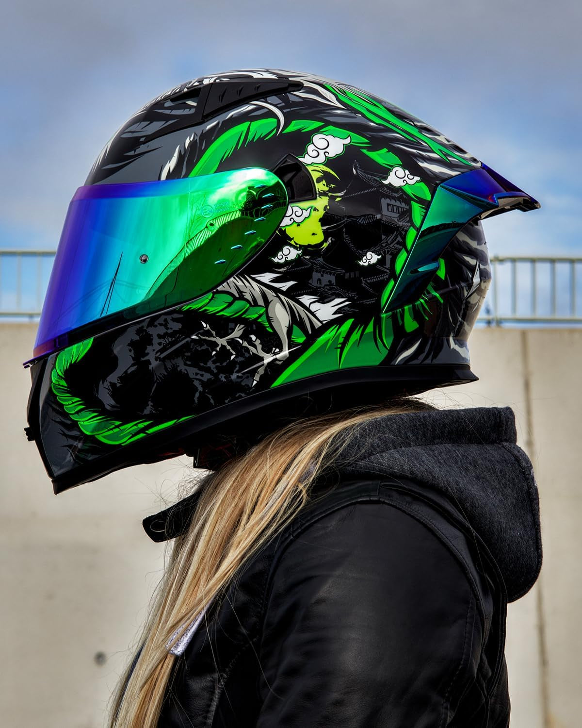Motorcycle Helmet Full Face with Pinlock Compatible Clear&Tinted Visors and Fins Street Bike Motocross Casco DOT Model Z501