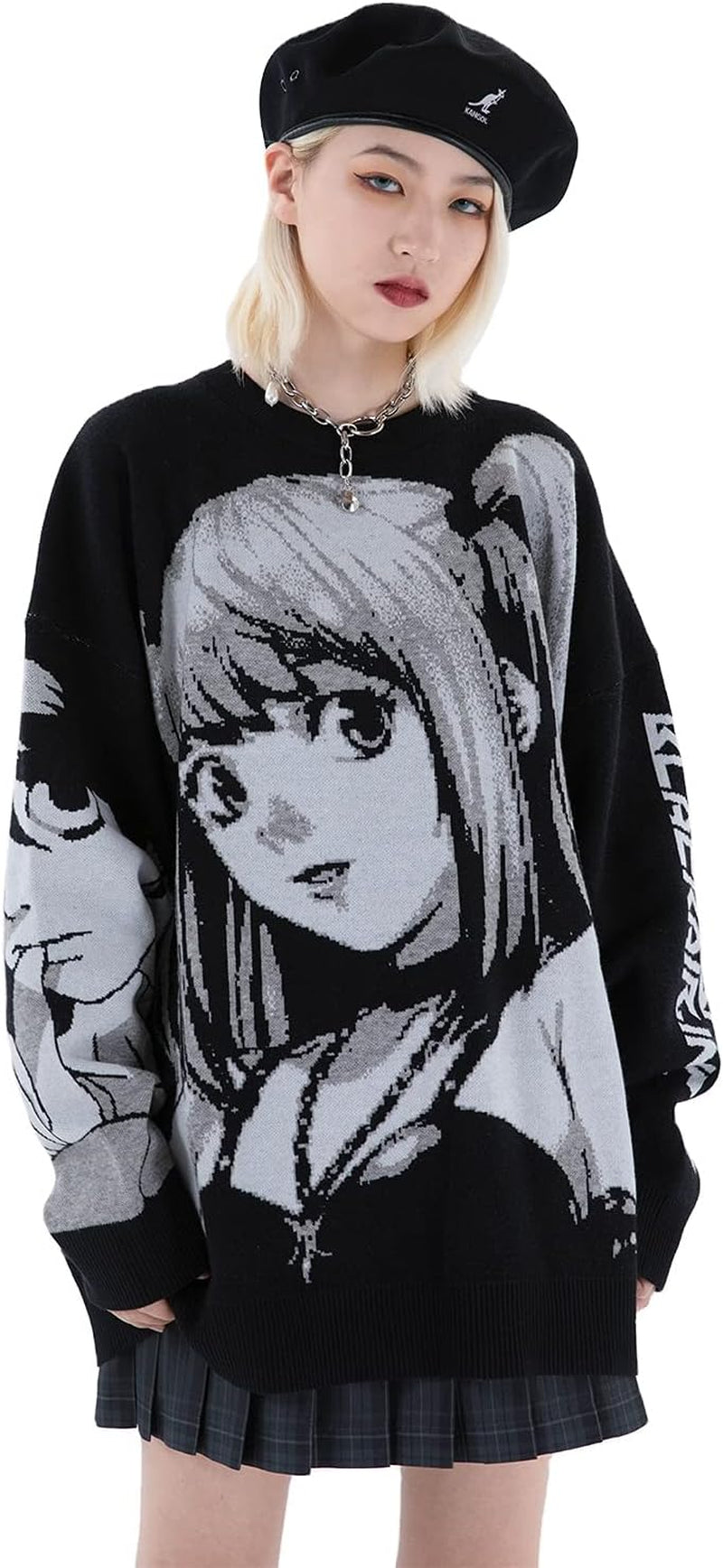 Anime Girl Figure Sweater Graphic Long Sleeve Oversize Knitwear Sweatshirt Unisex 3D