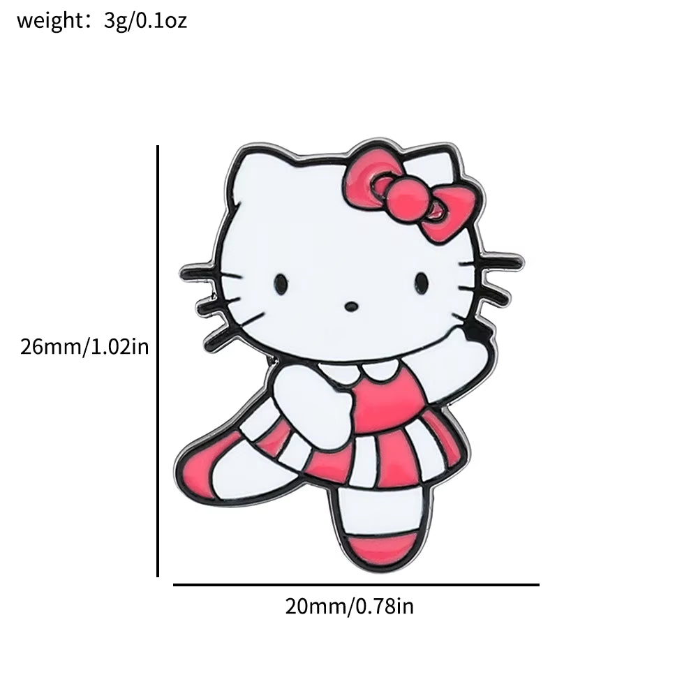 Anime Sanrio Kawaii Hello Kitty Brooch Creativity Metal Badge Cute Cartoon Badge Versatile Accessories Clothing Bag Decorate