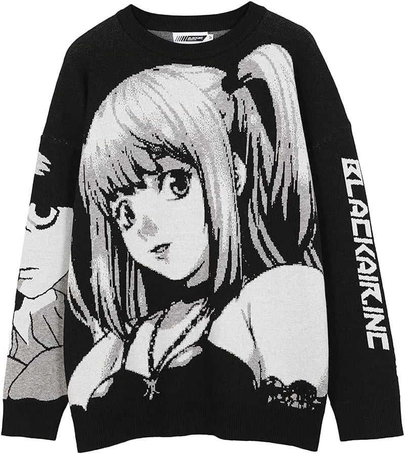 Anime Girl Figure Sweater Graphic Long Sleeve Oversize Knitwear Sweatshirt Unisex 3D