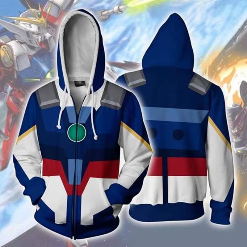 Gundam Cosplay Costume Anime Hoodie Char Aznable Costume Sweatshirt Jacket Coats Men and Women