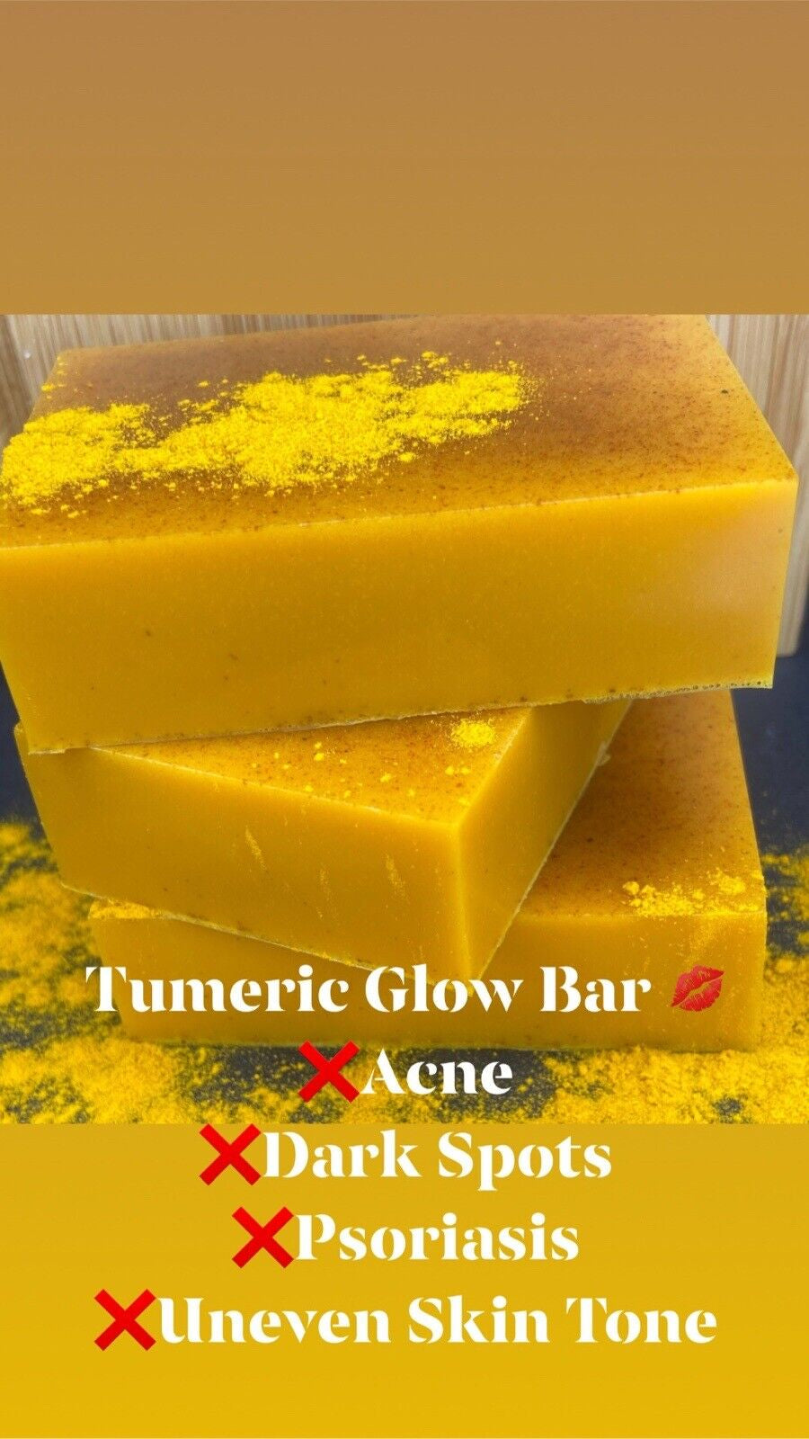Exfoliating Turmeric Glow Bar Dark Spots , Skin Glow, Brighter Skin, Scars,