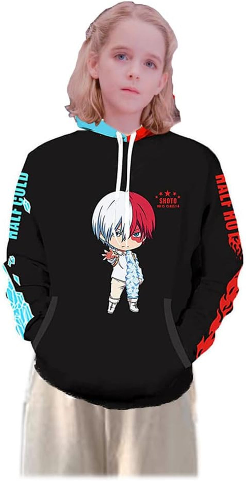 3D Hoodie Boku No Hero Academia My Hero Academia Izuku Midoriya Hoodie Cosplay Costume Training Shirt Unisex, a Great Gift for Kids. (Black, XXL)