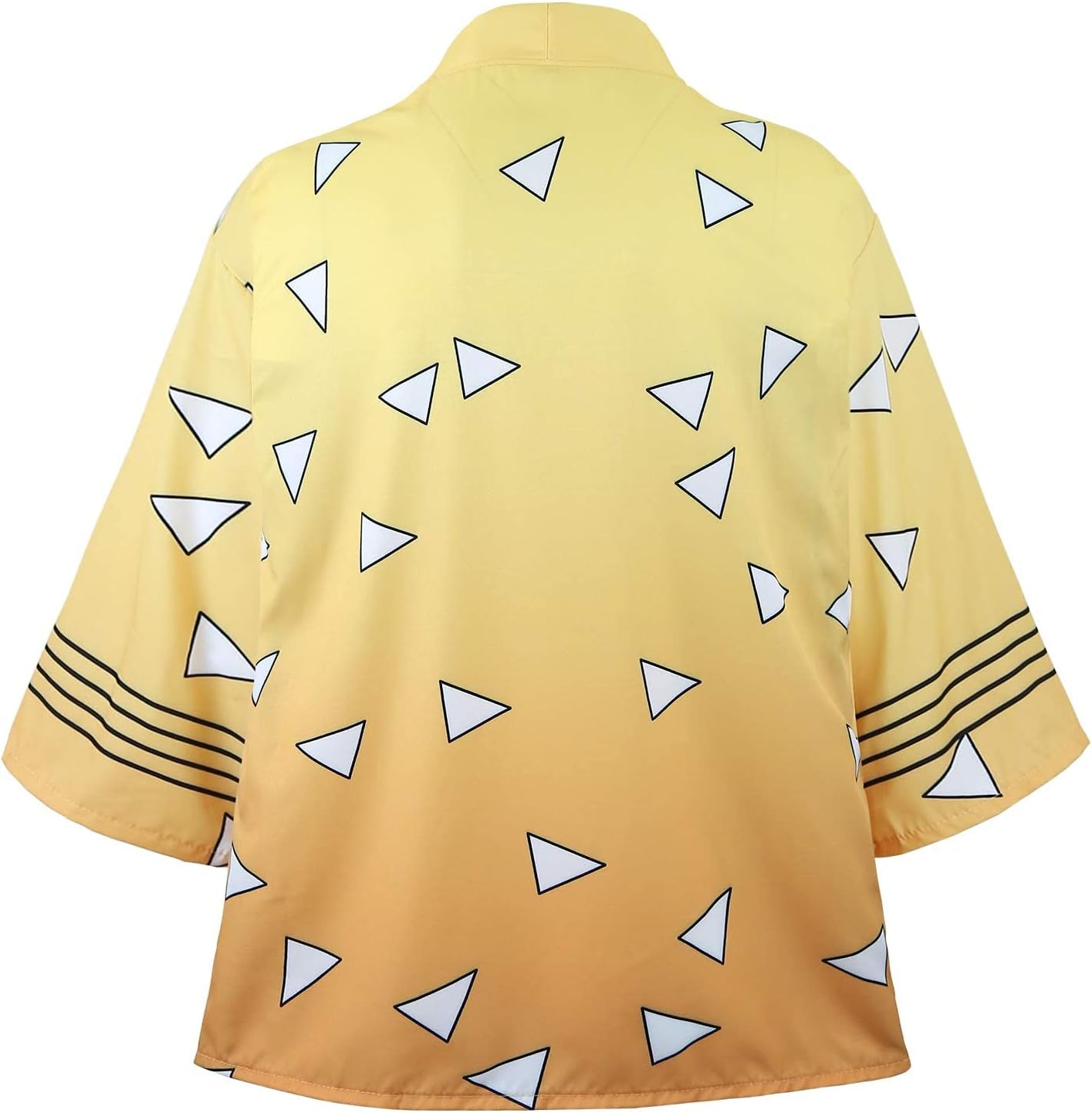 Anime Kamado Tanjirou Robes Cosplay Costume Cardigan Jacket Earrings Set (S, Yellow)