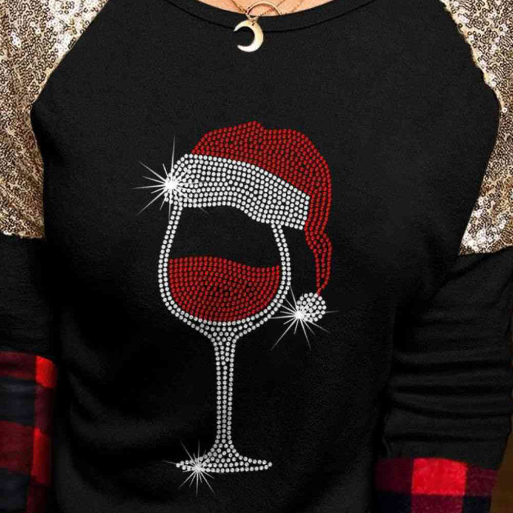 Women's Sequined Long-sleeved T-shirt