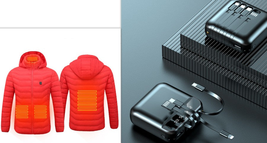 New Heated Jacket Coat USB Electric Jacket Cotton Coat Heater Thermal Clothing Heating Vest Men's Clothes Winter