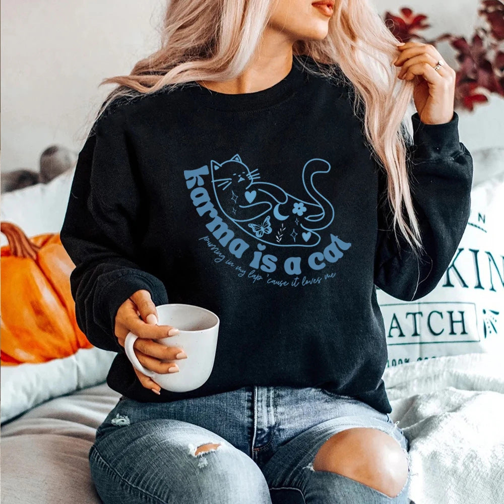 Women's Retro Crew Neck Sports Sweater