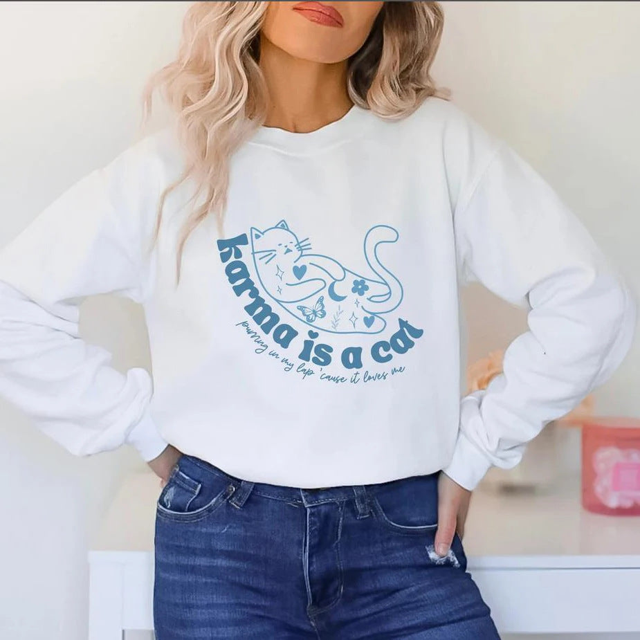 Women's Retro Crew Neck Sports Sweater