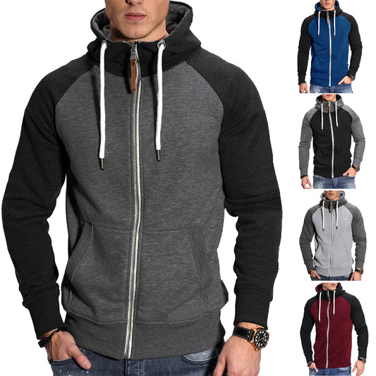 Men's Sports Fleece Cardigan Multicolor Hoodie