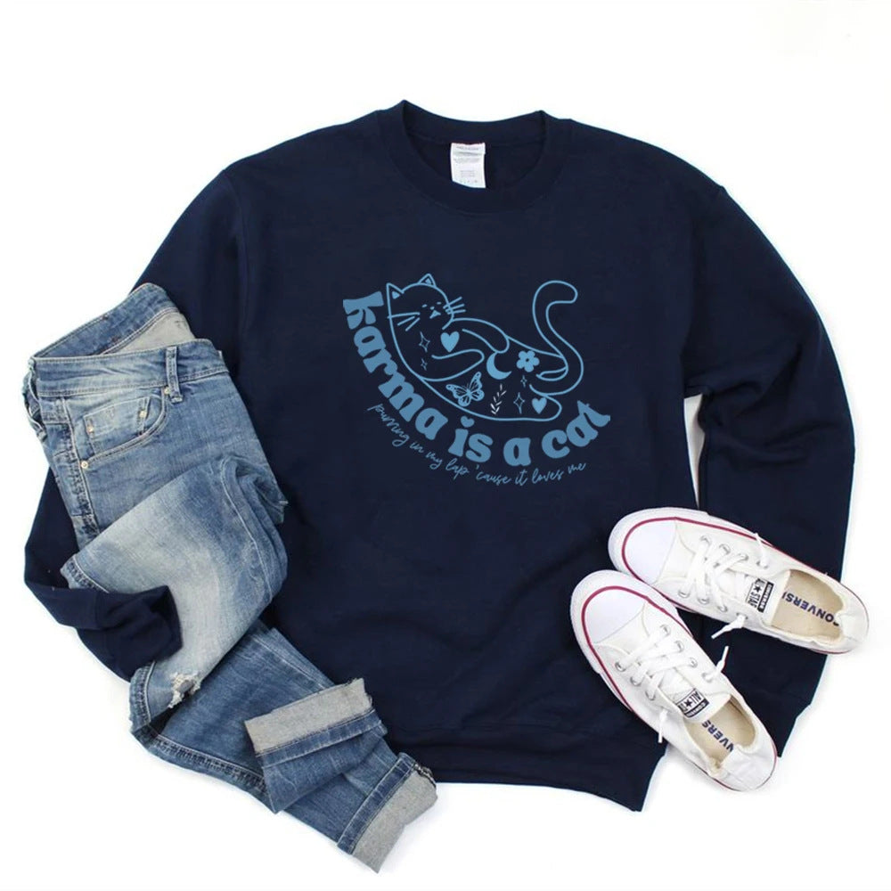 Women's Retro Crew Neck Sports Sweater