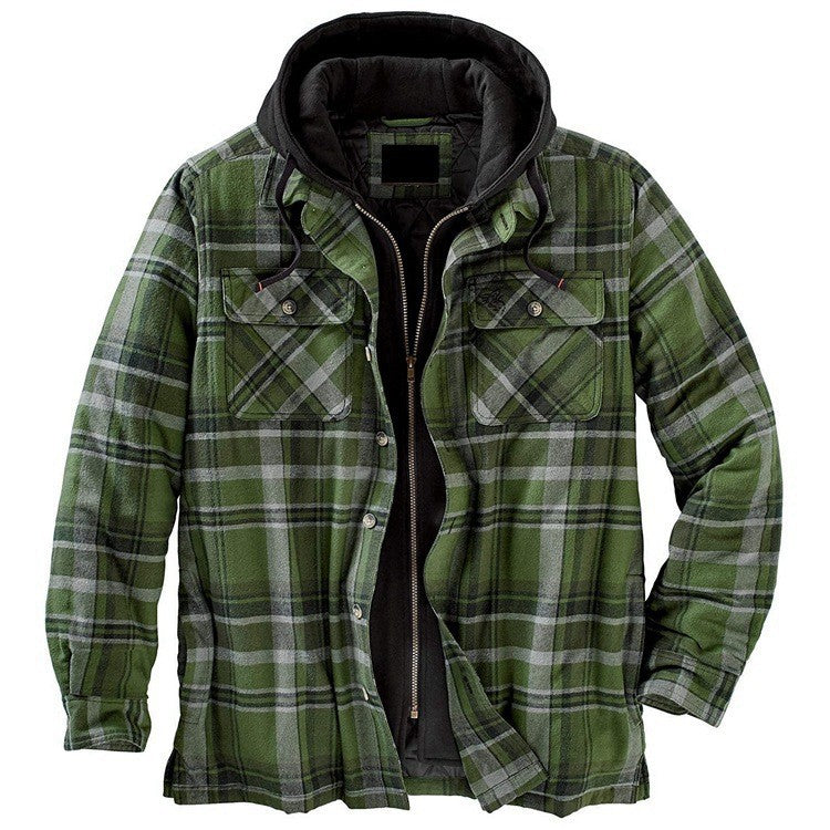 Men's Thickened Cotton-padded Coat Loose Hooded Polyester Jacket