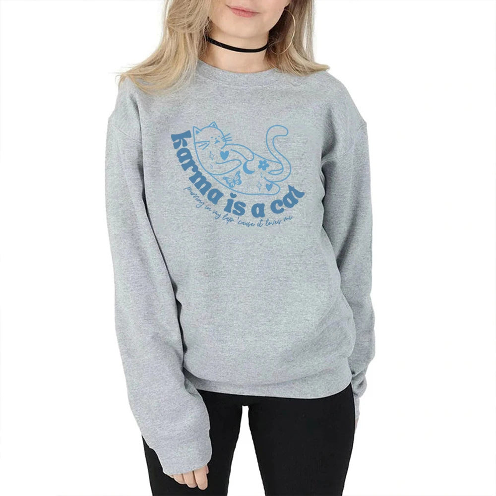 Women's Retro Crew Neck Sports Sweater